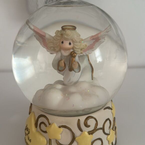 Vintage Precious Moments Porcelain Snow/ Water Globe & Musical Rotating Angel - Picture 3 of 5